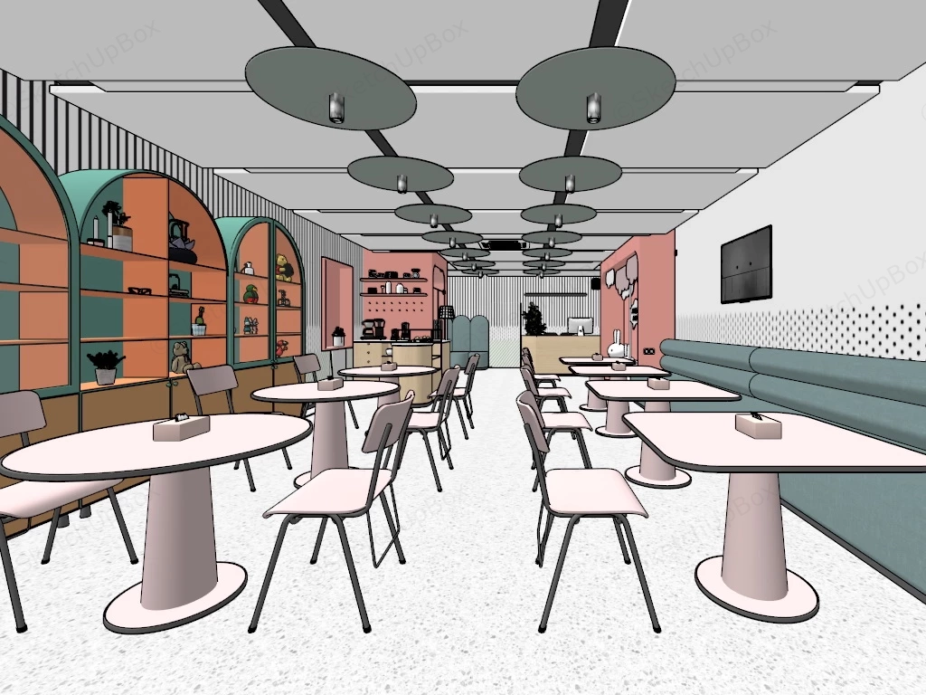 Family Friendly Restaurant sketchup model preview - SketchupBox