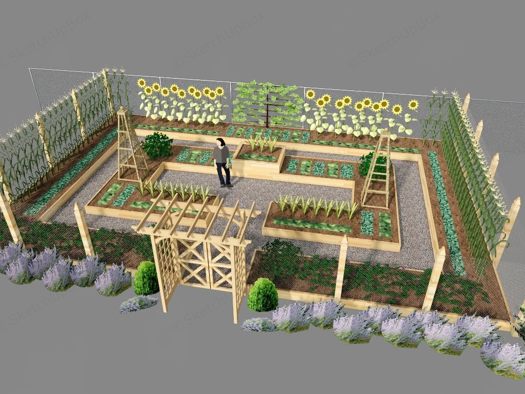 Small Vegetable Garden sketchup model preview - SketchupBox