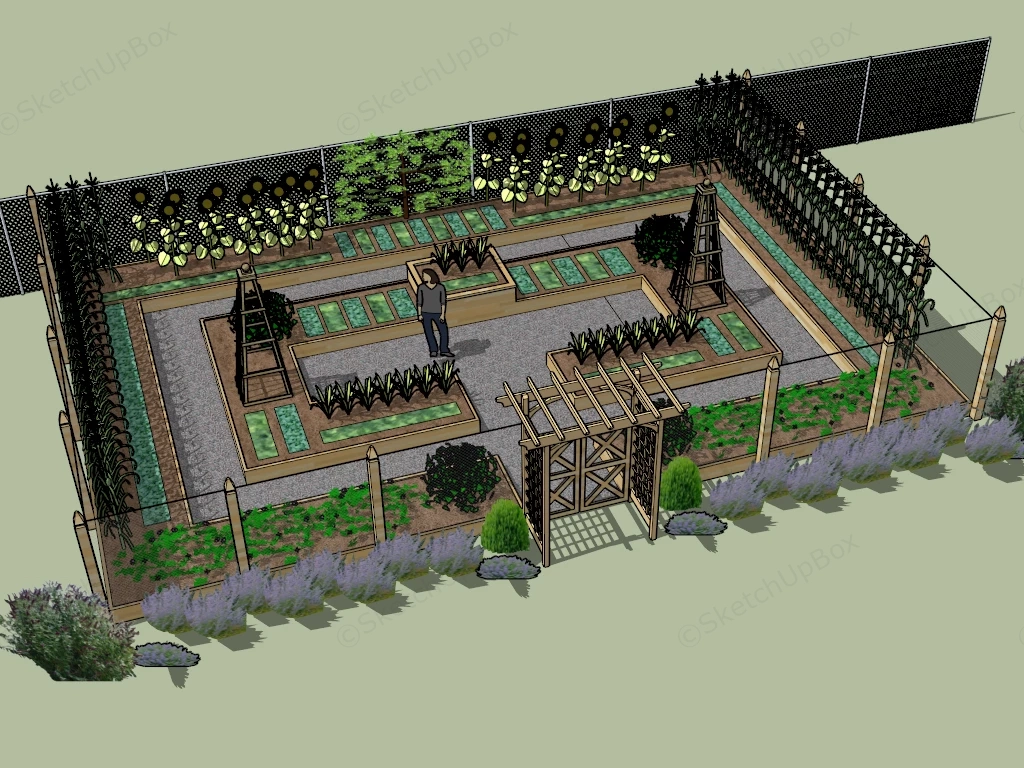 Small Vegetable Garden sketchup model preview - SketchupBox