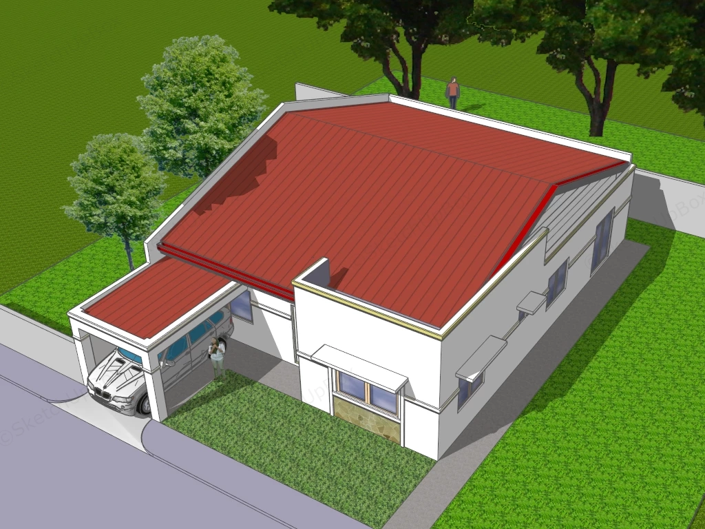 Rural House Exterior sketchup model preview - SketchupBox