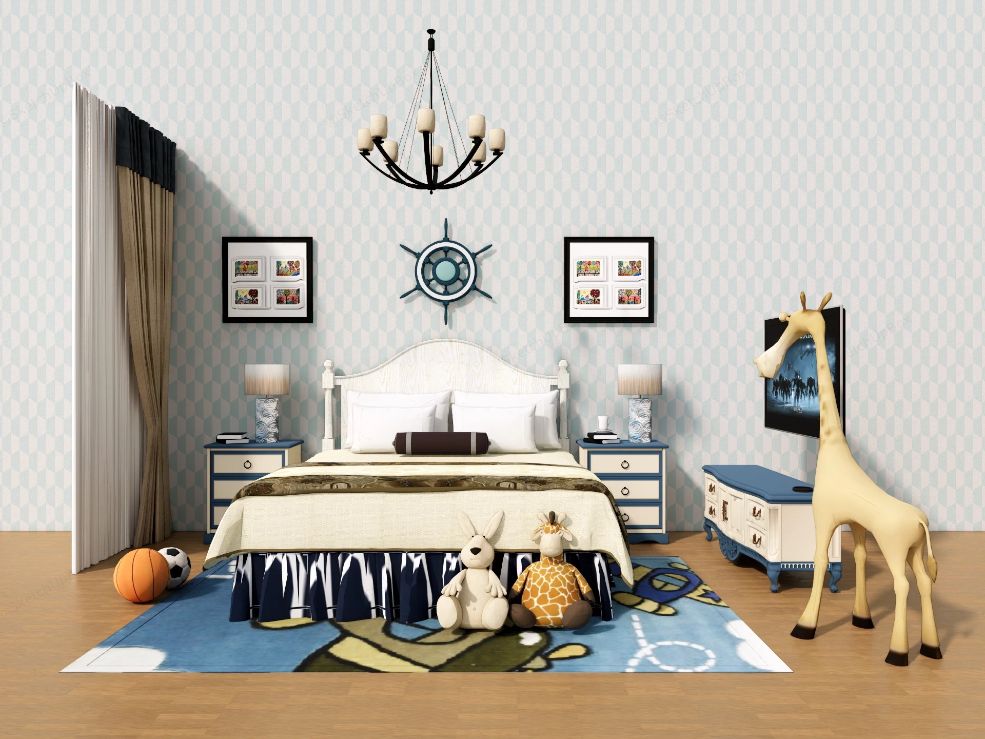 Toddler Boy Bedroom Decor Ideas sketchup model preview - SketchupBox