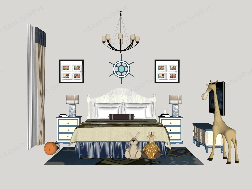 Toddler Boy Bedroom Decor Ideas sketchup model preview - SketchupBox