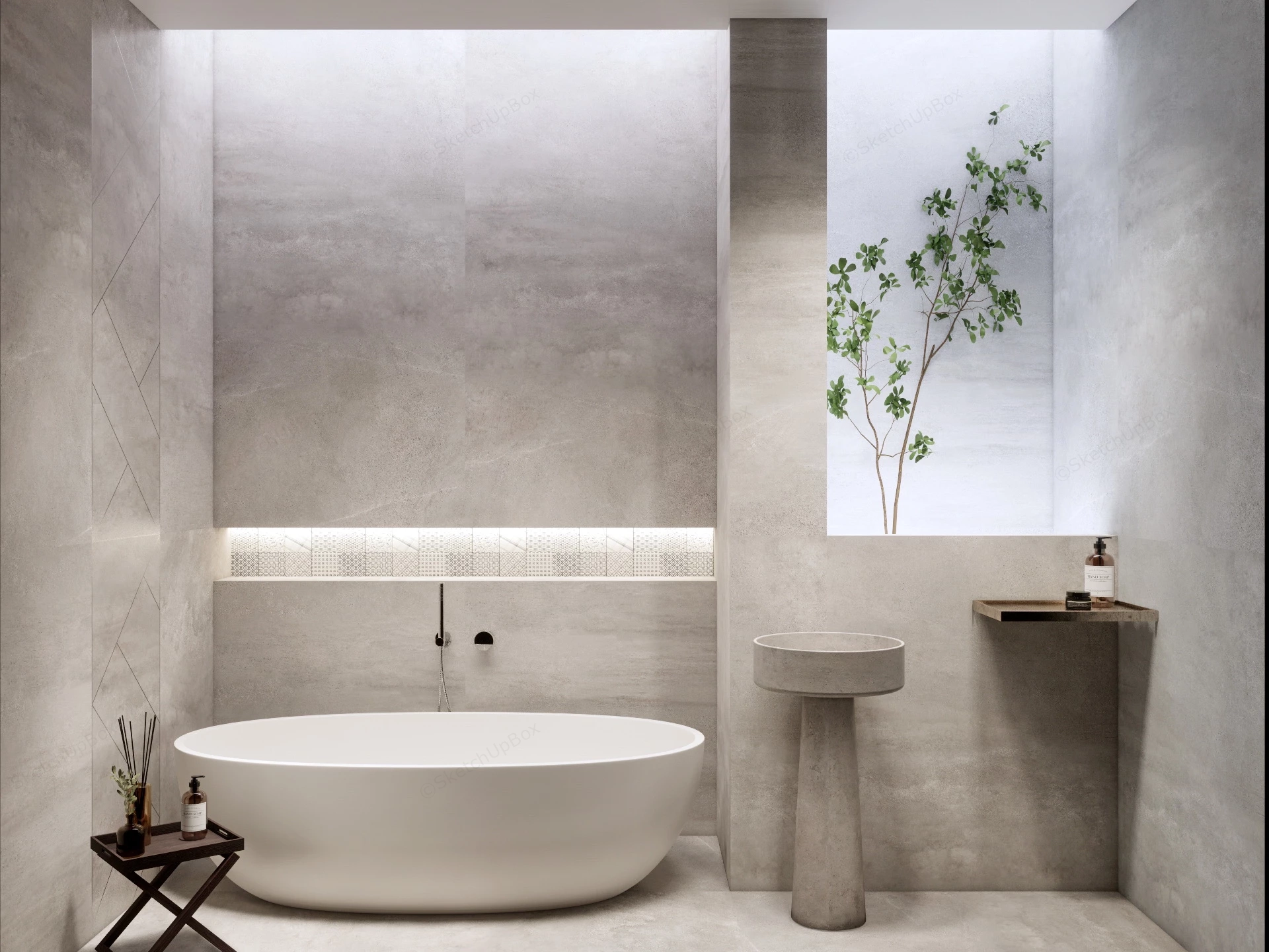 Wabi Sabi Bathroom sketchup model preview - SketchupBox