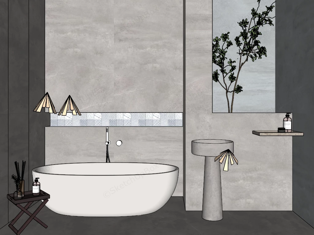 Wabi Sabi Bathroom sketchup model preview - SketchupBox