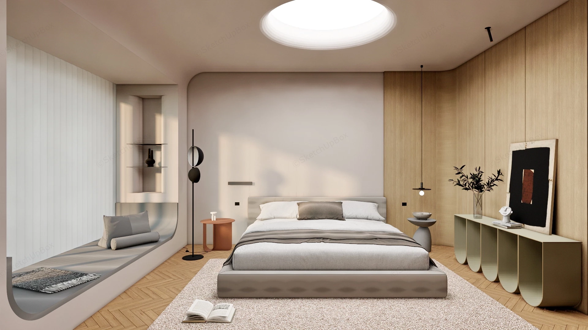 Modern Home Bedroom sketchup model preview - SketchupBox