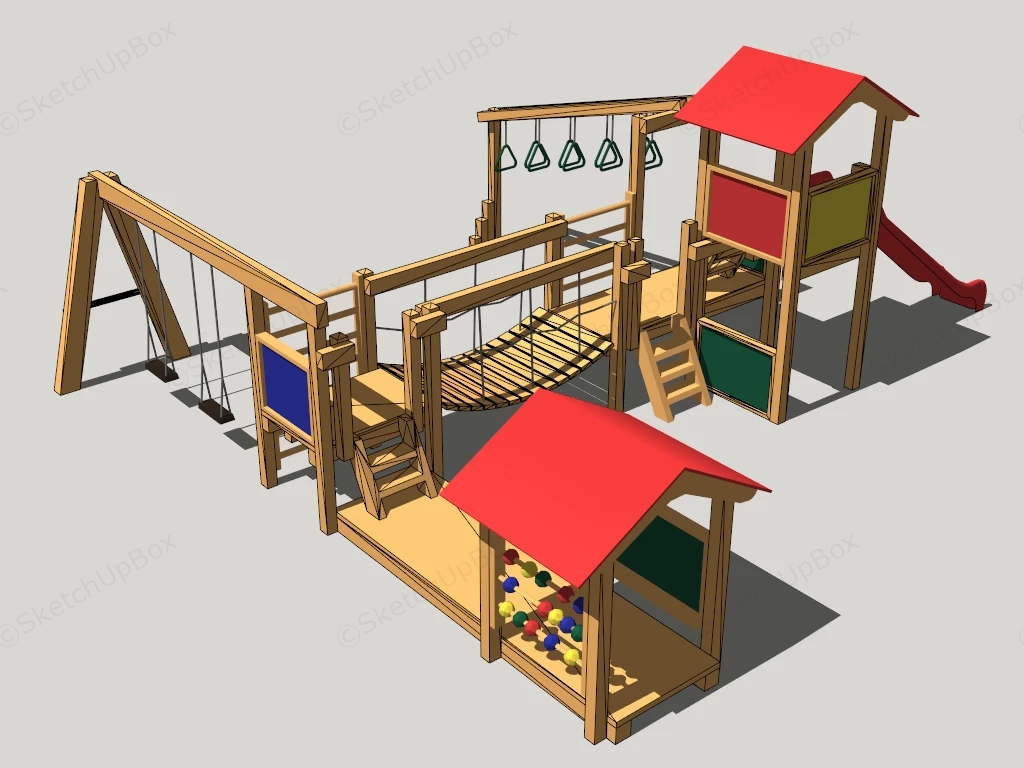 Big Backyard Playset sketchup model preview - SketchupBox