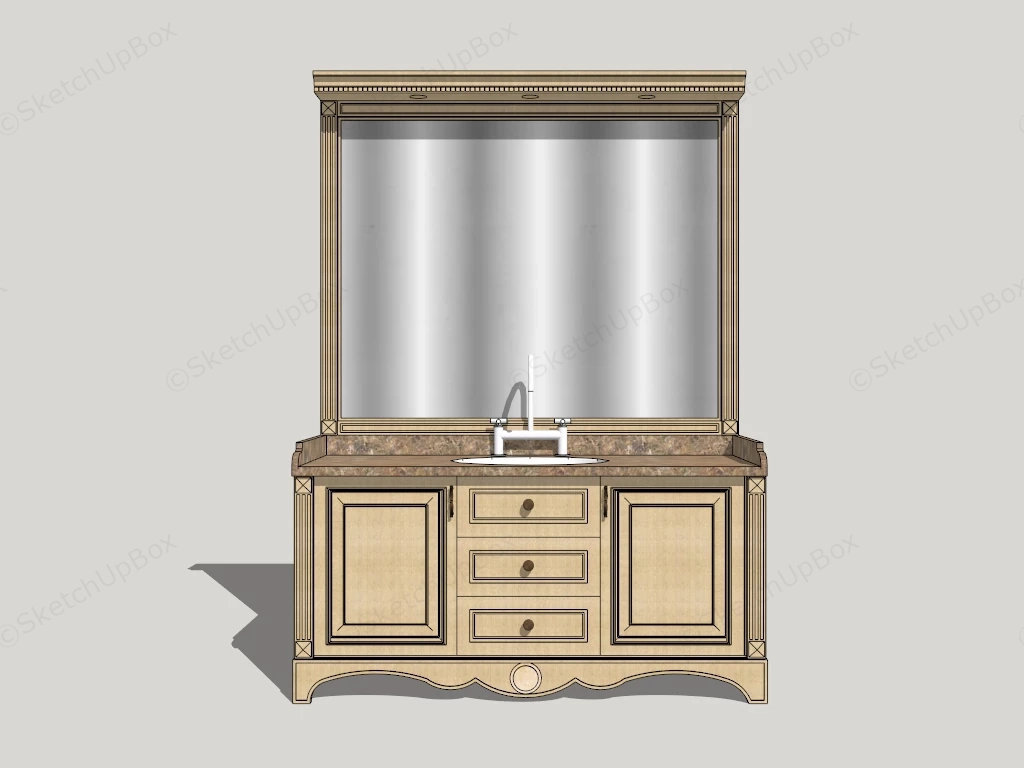 Classic Style Bathroom Vanity sketchup model preview - SketchupBox