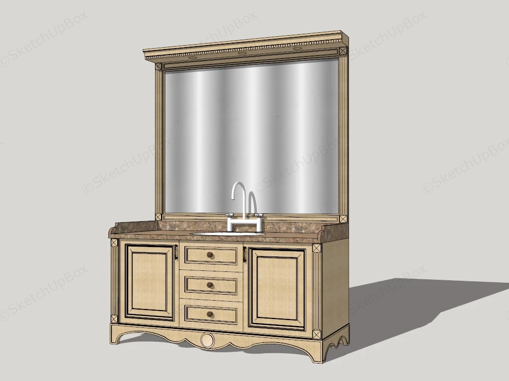 Classic Style Bathroom Vanity sketchup model preview - SketchupBox