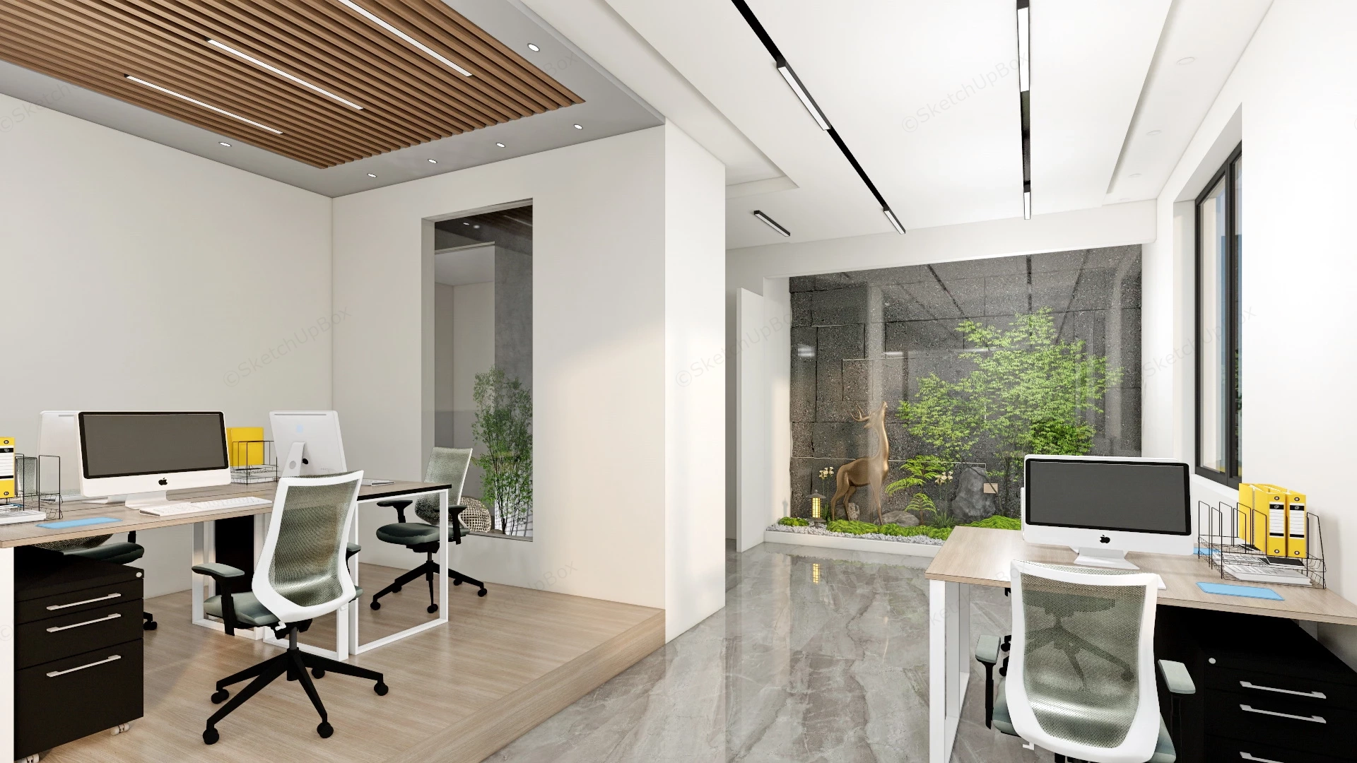 Modern Office Space Design sketchup model preview - SketchupBox
