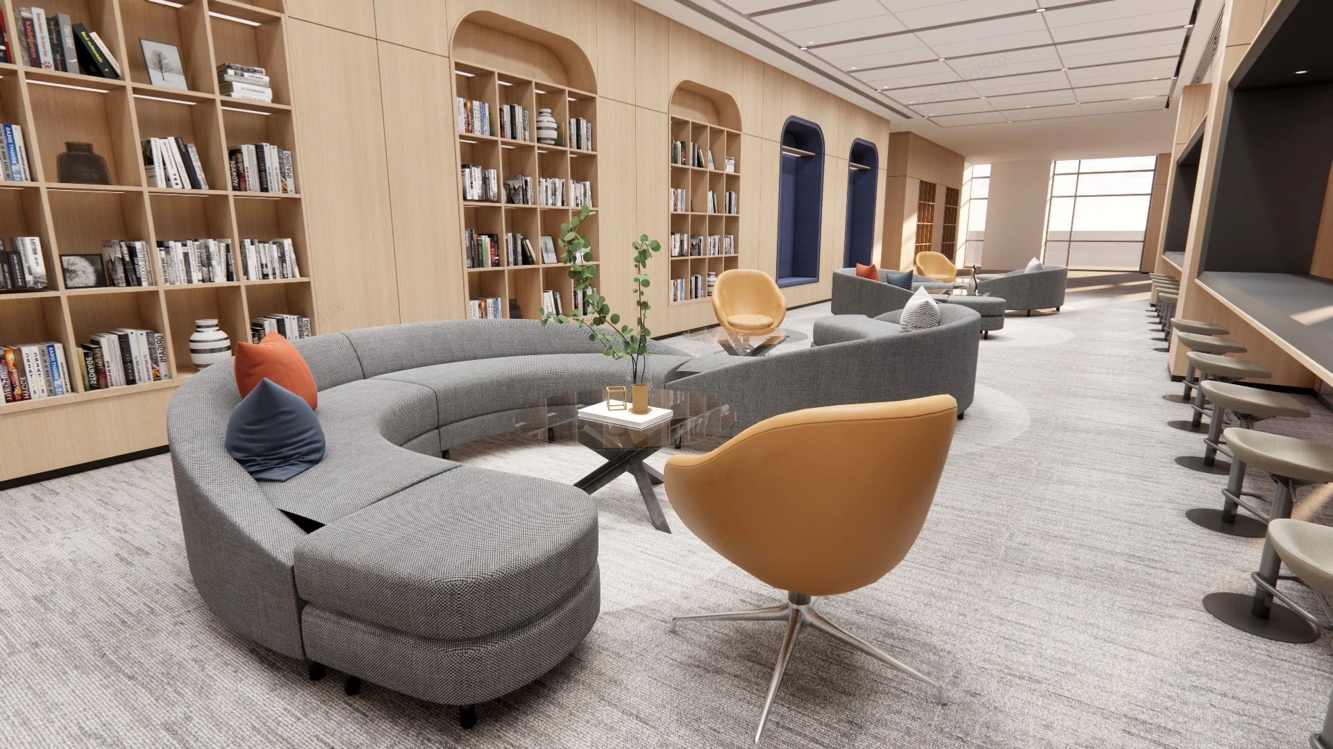 Modern Office Lounge Design sketchup model preview - SketchupBox