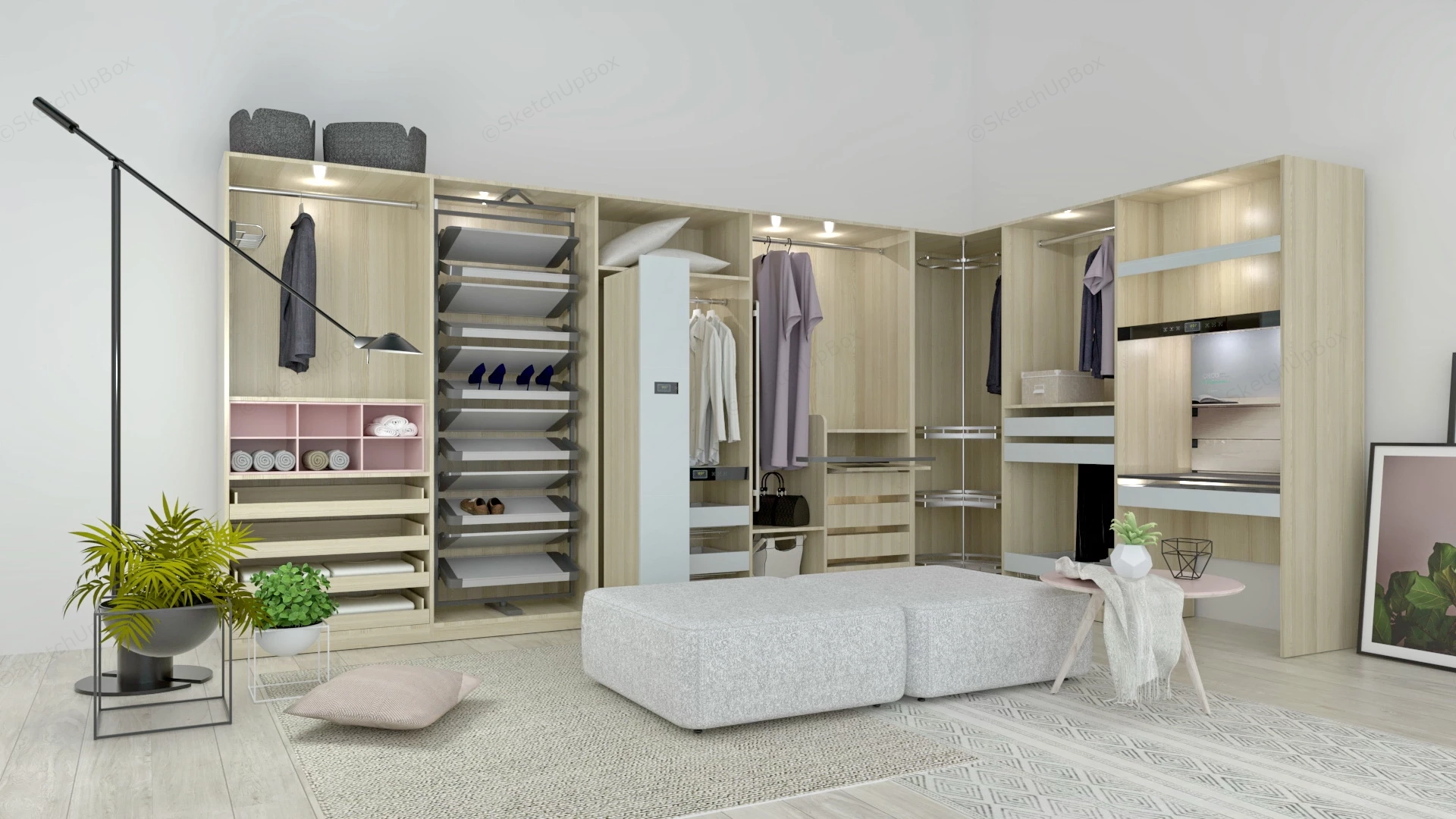 Dressing Room Closet Interior Design sketchup model preview - SketchupBox