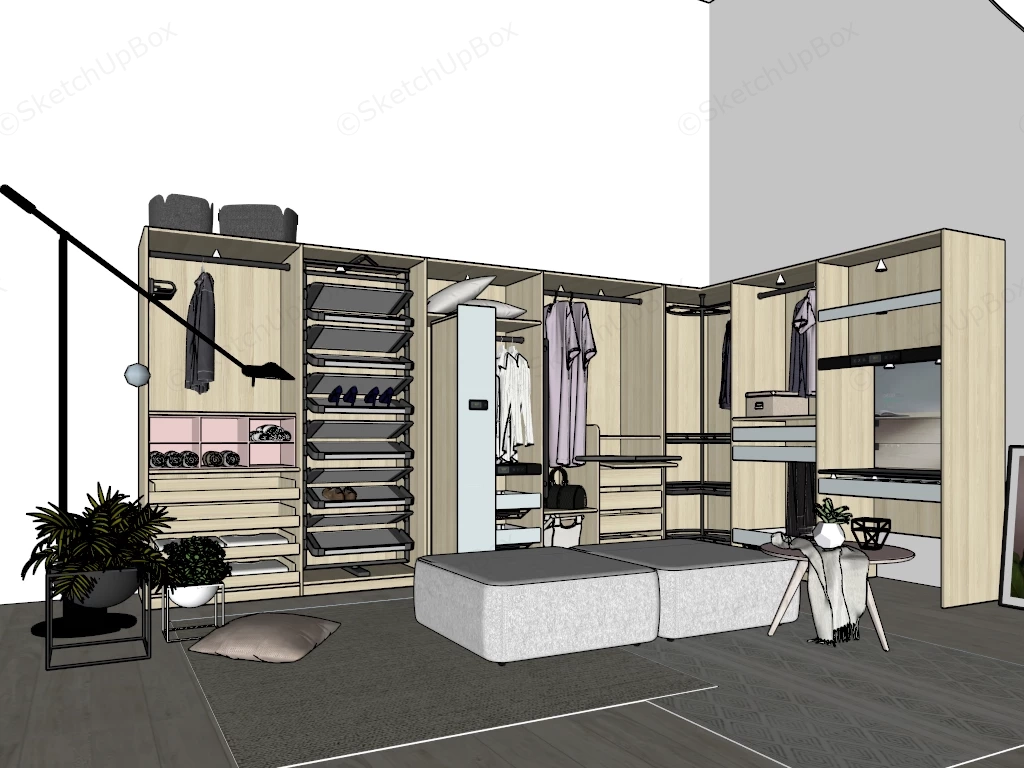 Dressing Room Closet Interior Design sketchup model preview - SketchupBox