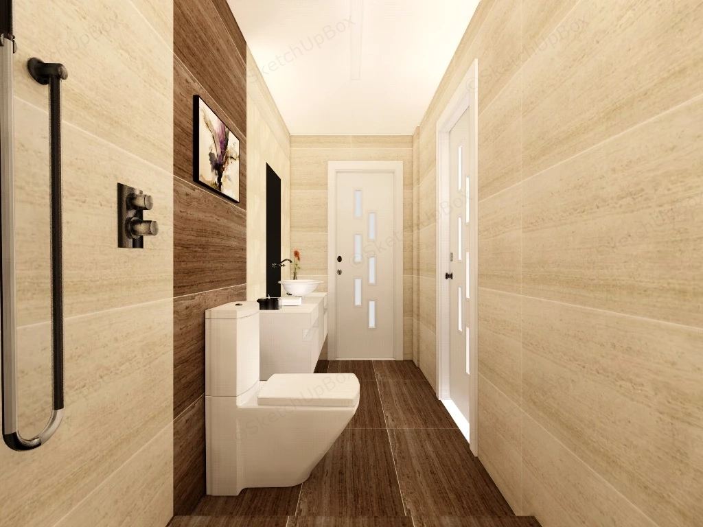 Small Narrow Bathroom Ideas sketchup model preview - SketchupBox