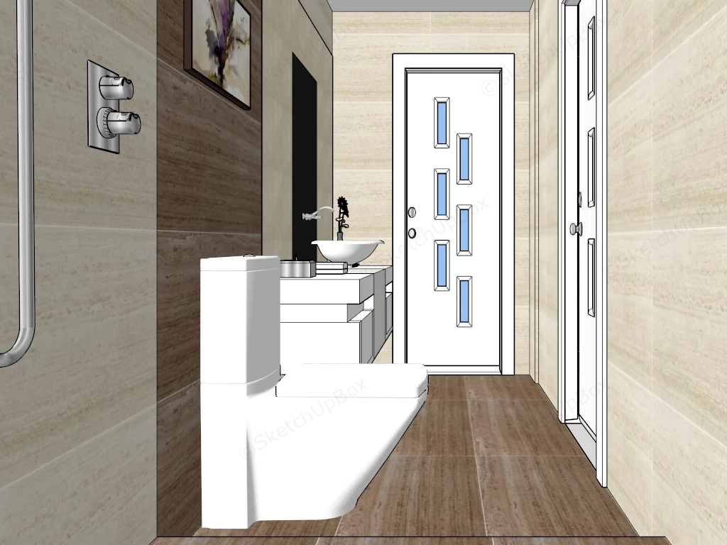 Small Narrow Bathroom Ideas sketchup model preview - SketchupBox
