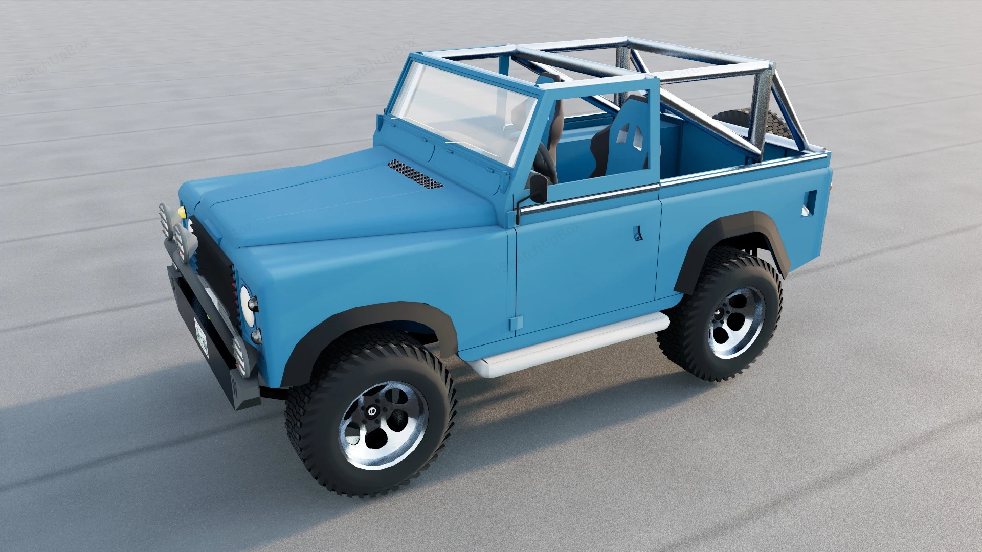 Land Rover Defender 90 Pick Up sketchup model preview - SketchupBox