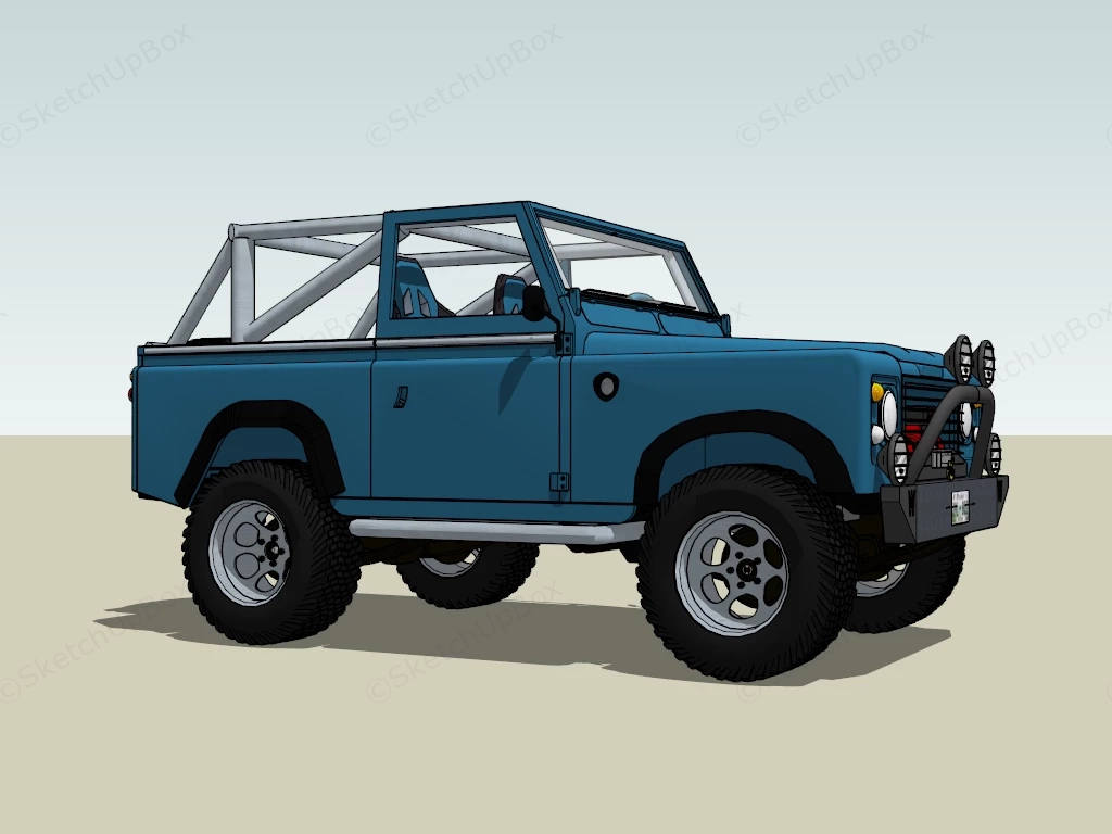 Land Rover Defender 90 Pick Up sketchup model preview - SketchupBox