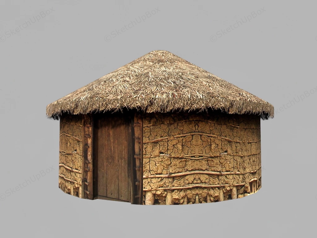 Primitive Hut sketchup model preview - SketchupBox