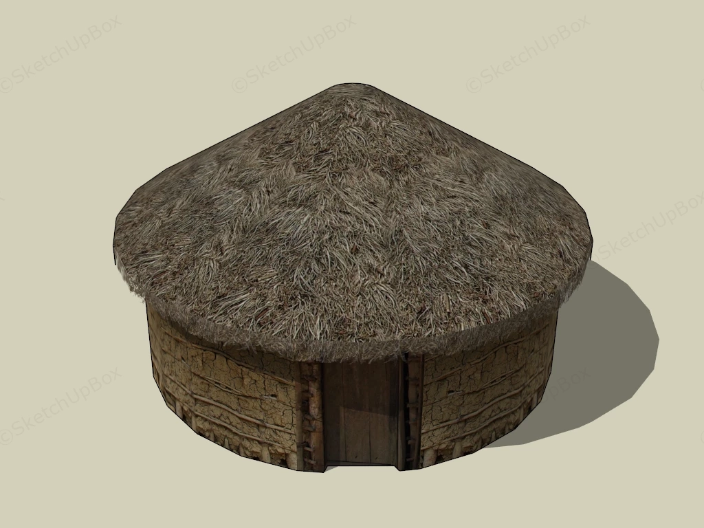 Primitive Hut sketchup model preview - SketchupBox