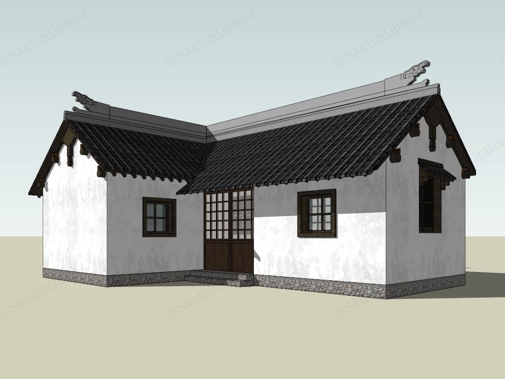 Traditional Chinese Folk House sketchup model preview - SketchupBox