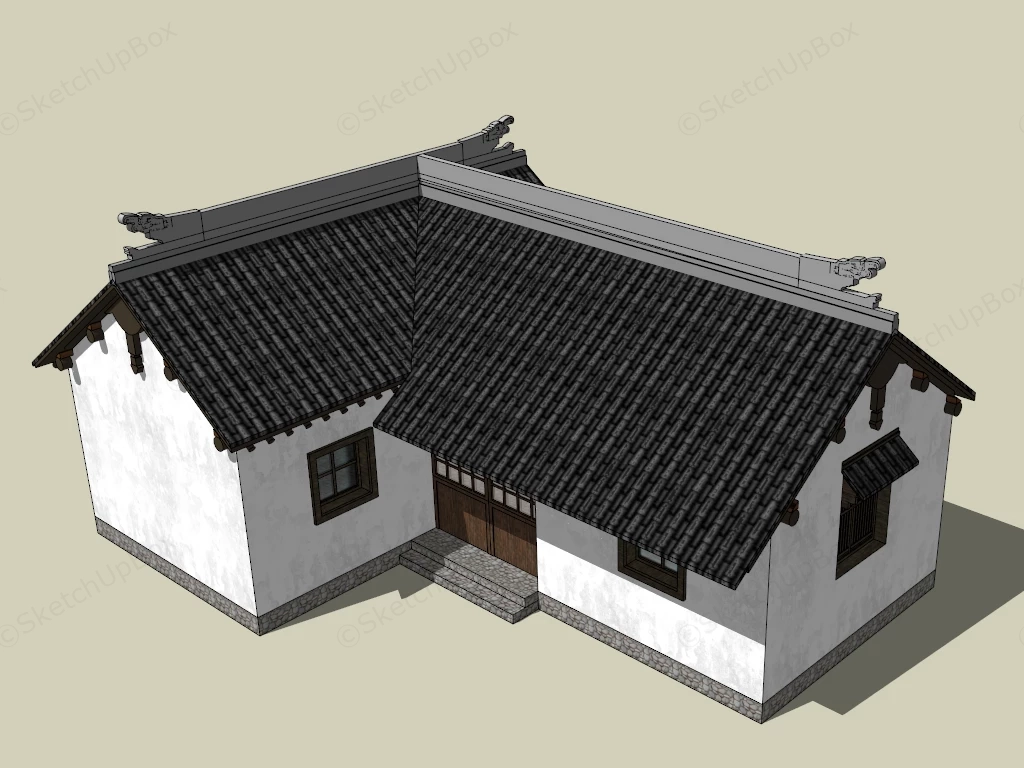 Traditional Chinese Folk House sketchup model preview - SketchupBox