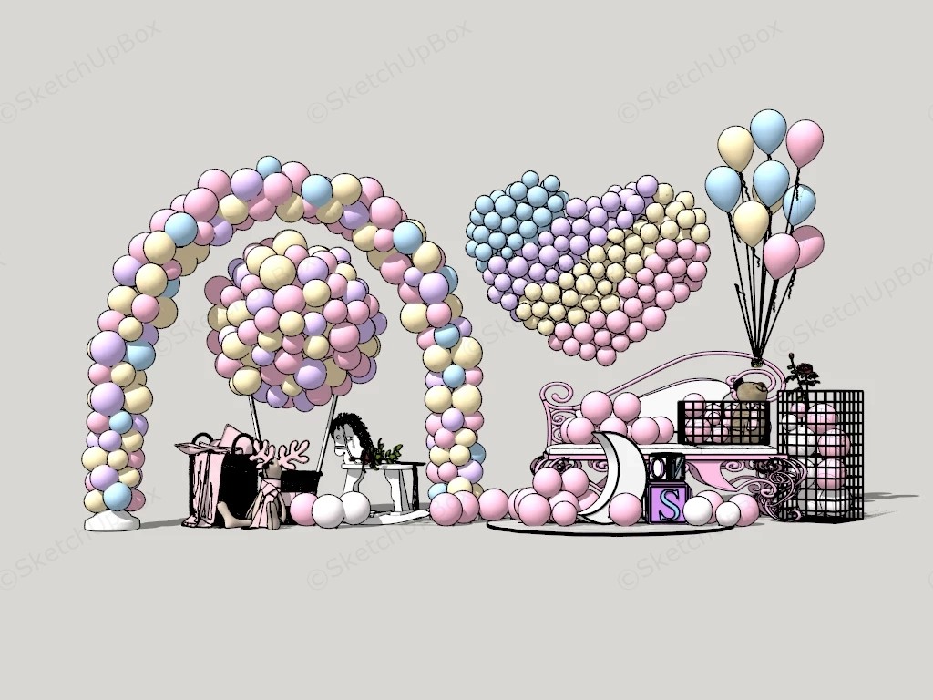 Balloon Installation Decor sketchup model preview - SketchupBox