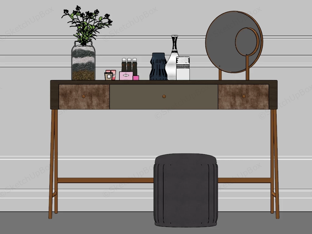Industrial Rustic Dressing Table sketchup model preview - SketchupBox