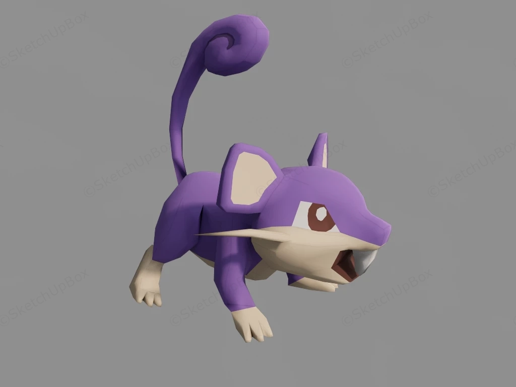 Pokemon Rattata sketchup model preview - SketchupBox