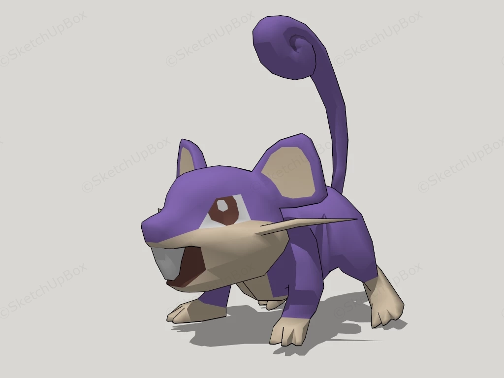 Pokemon Rattata sketchup model preview - SketchupBox