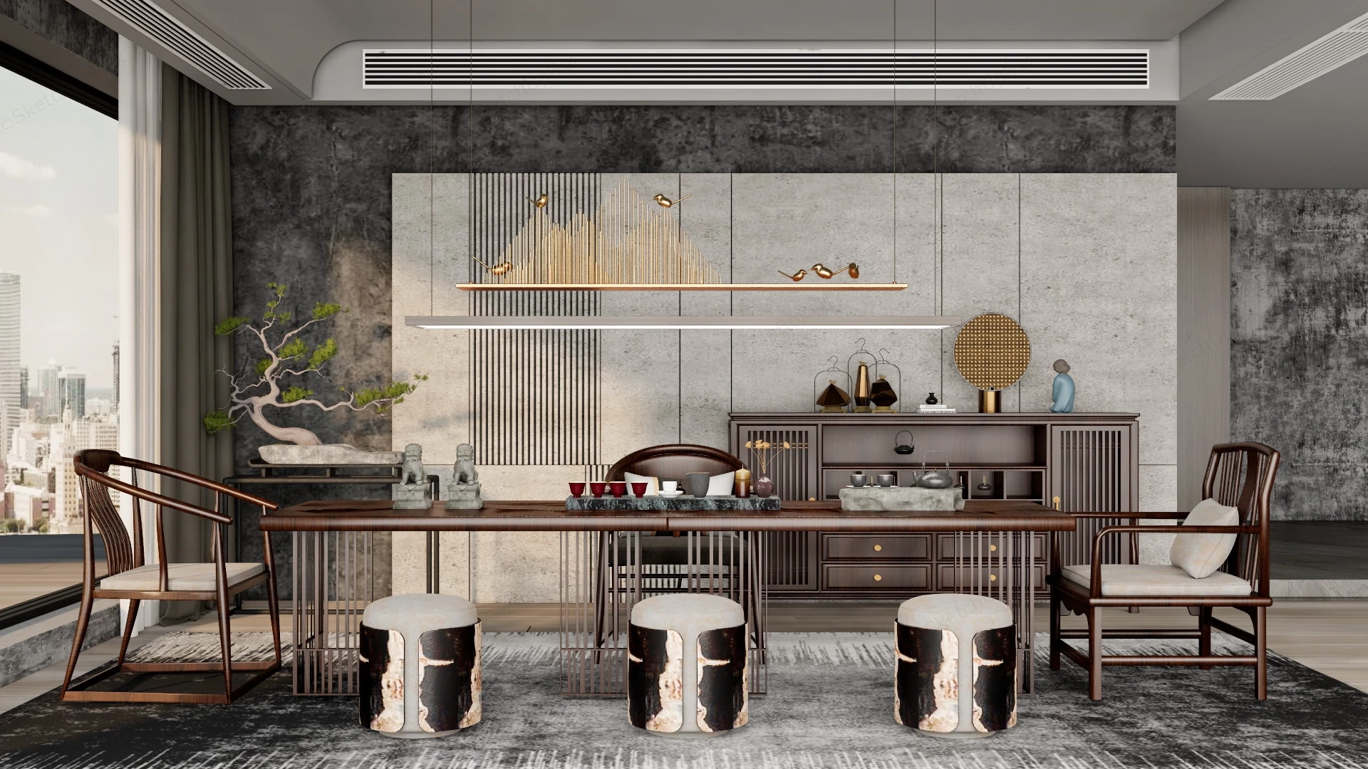 Wabi Sabi Tea Room Design sketchup model preview - SketchupBox