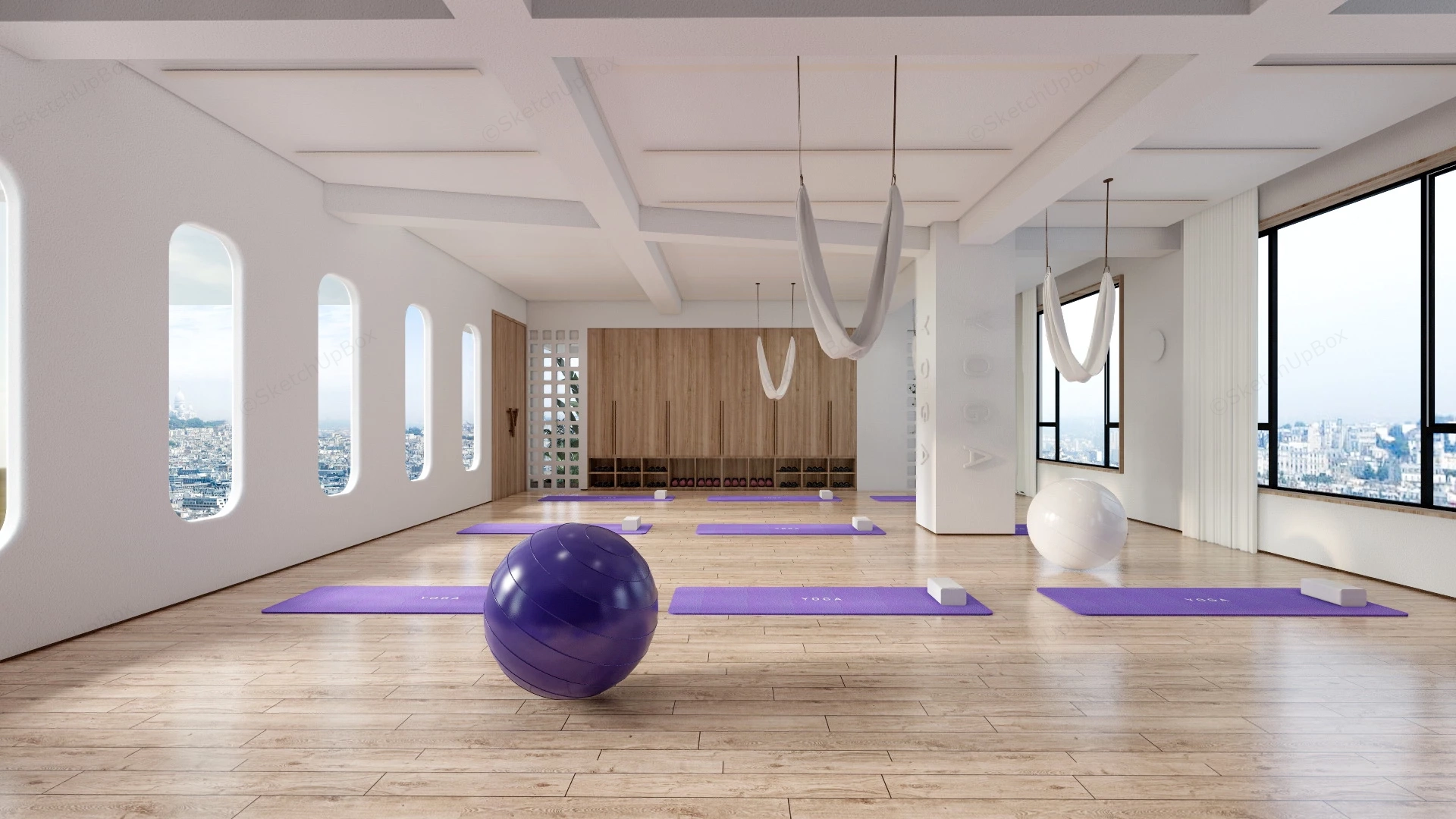 Commercial Yoga Room Design Idea sketchup model preview - SketchupBox