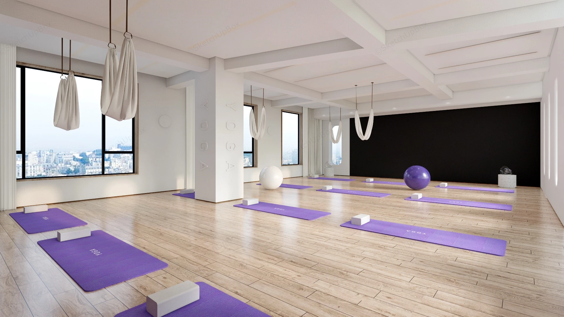 Commercial Yoga Room Design Idea sketchup model preview - SketchupBox