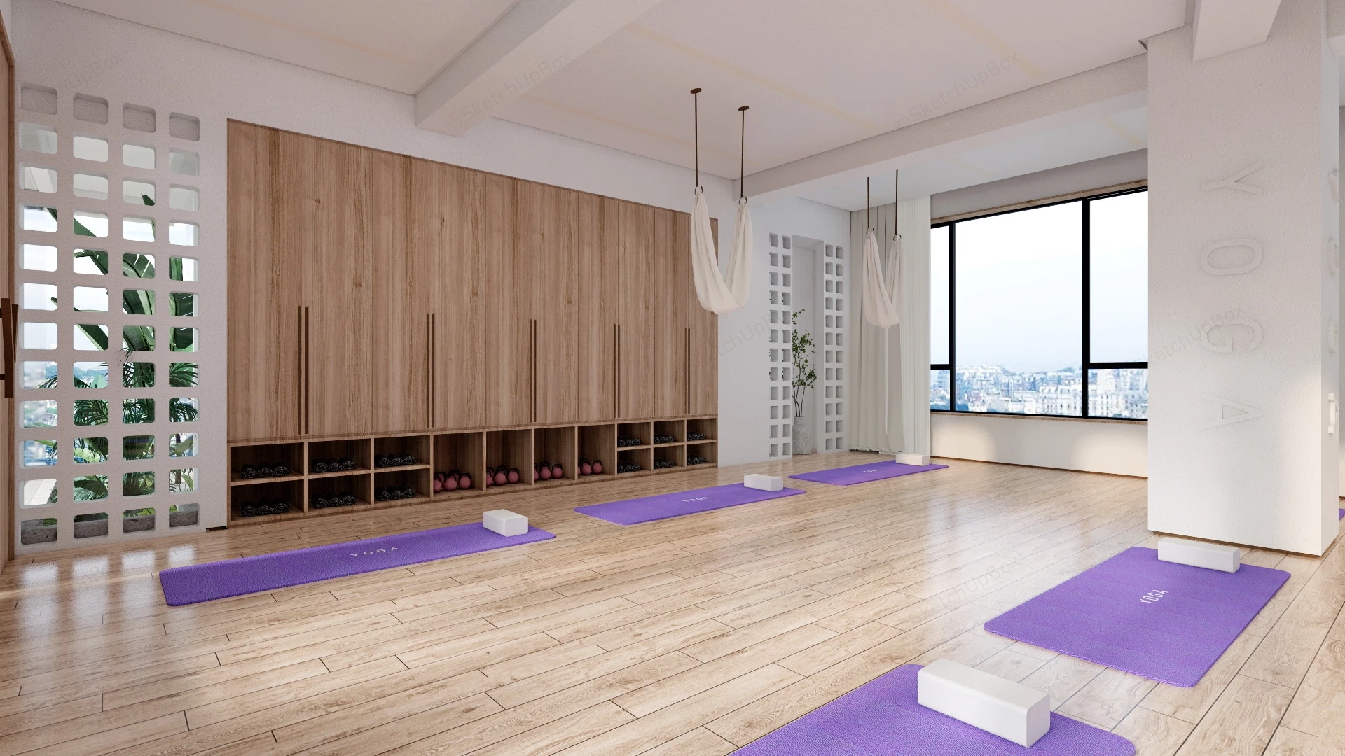 Commercial Yoga Room Design Idea sketchup model preview - SketchupBox