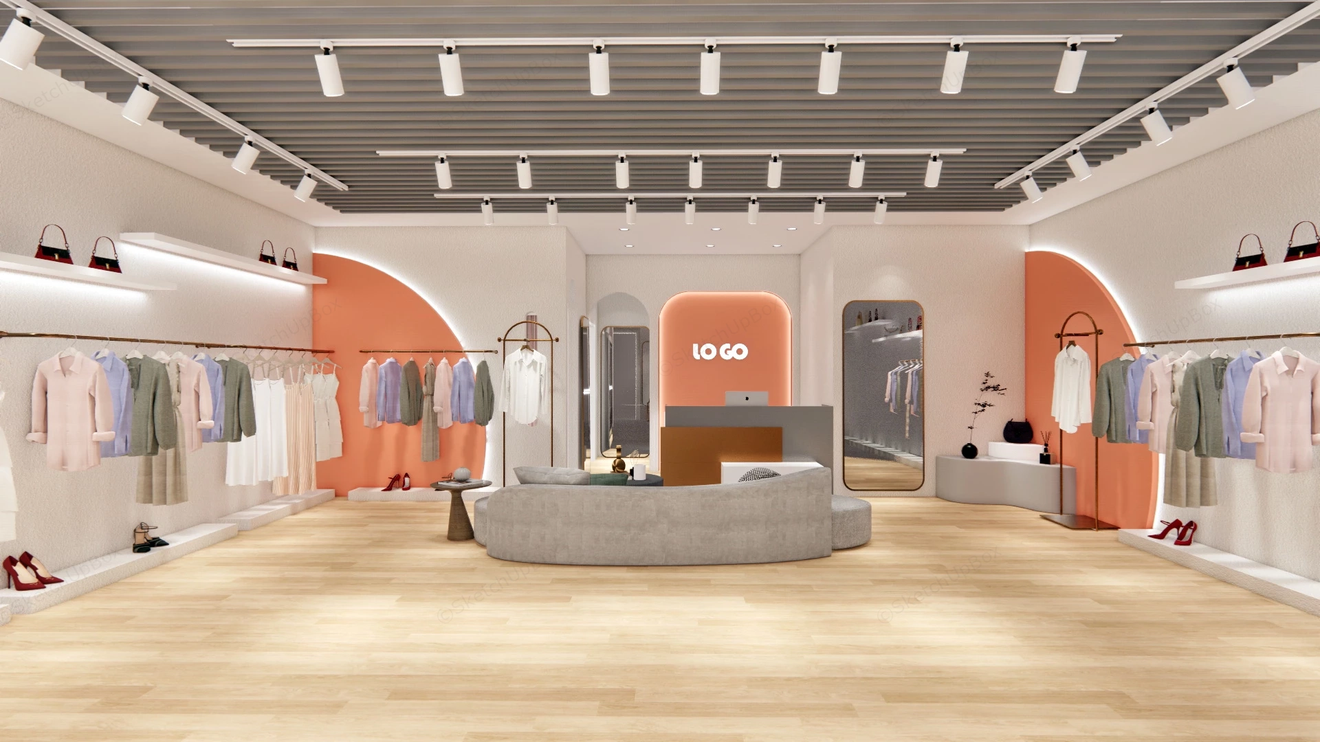 Luxury Clothing Store Interior sketchup model preview - SketchupBox