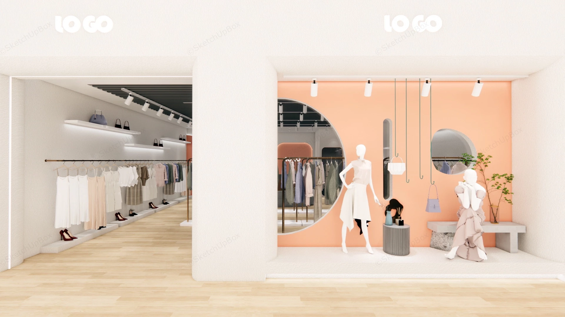 Luxury Clothing Store Interior sketchup model preview - SketchupBox