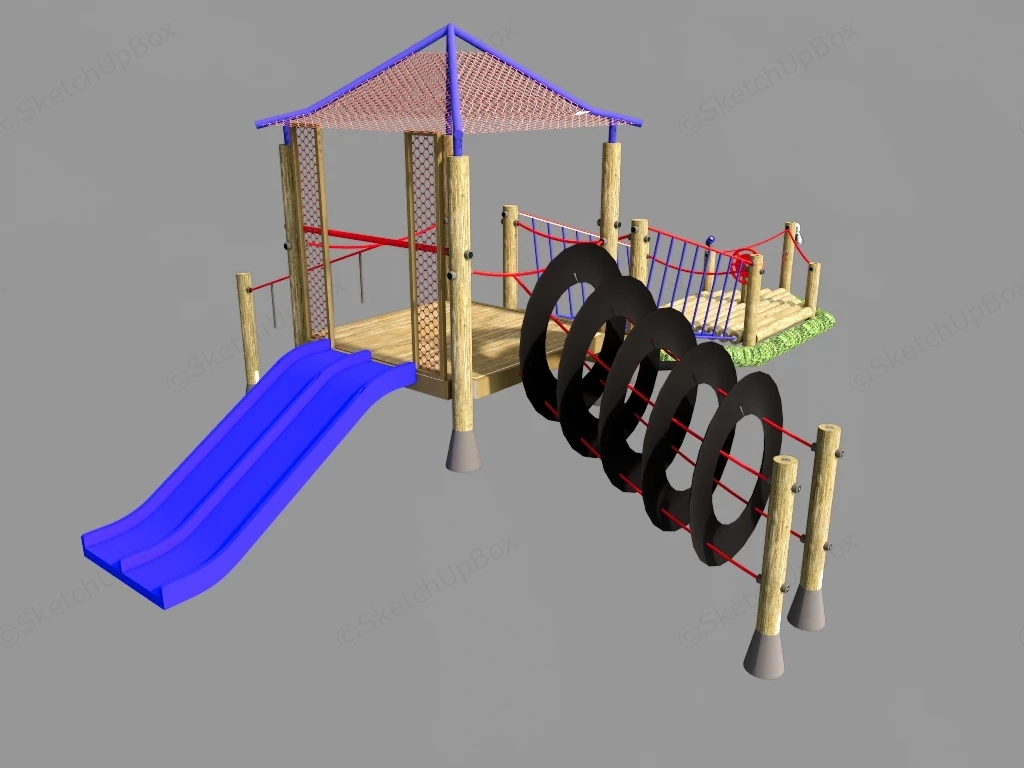Natural Backyard Playground Structure sketchup model preview - SketchupBox