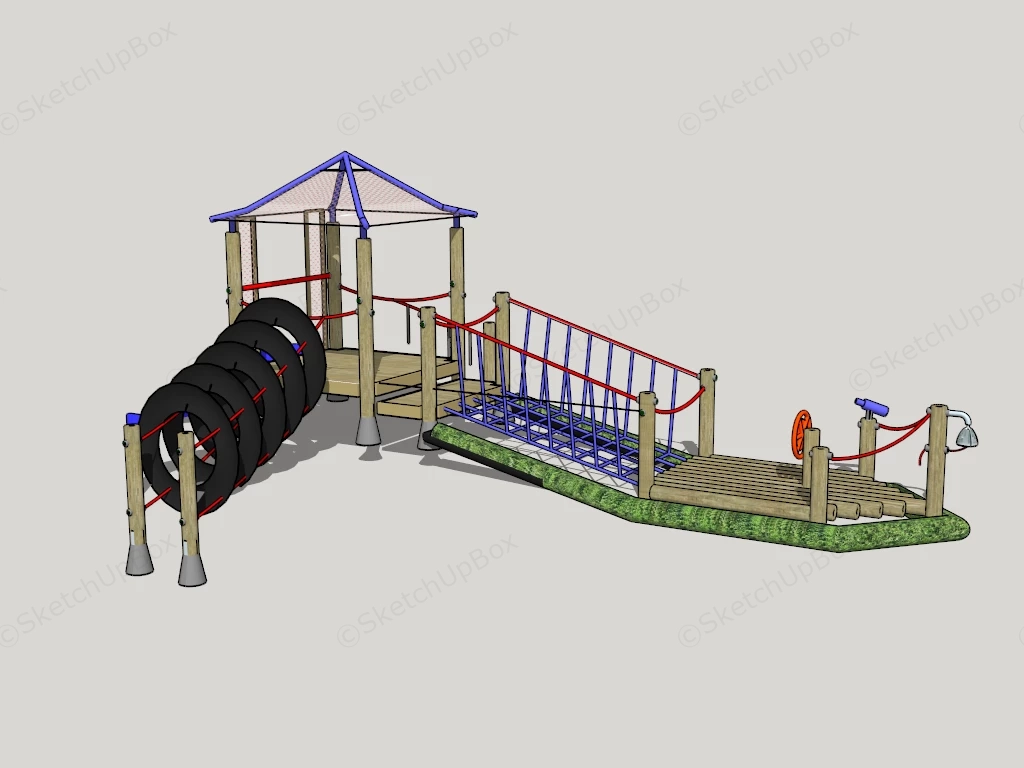 Natural Backyard Playground Structure sketchup model preview - SketchupBox