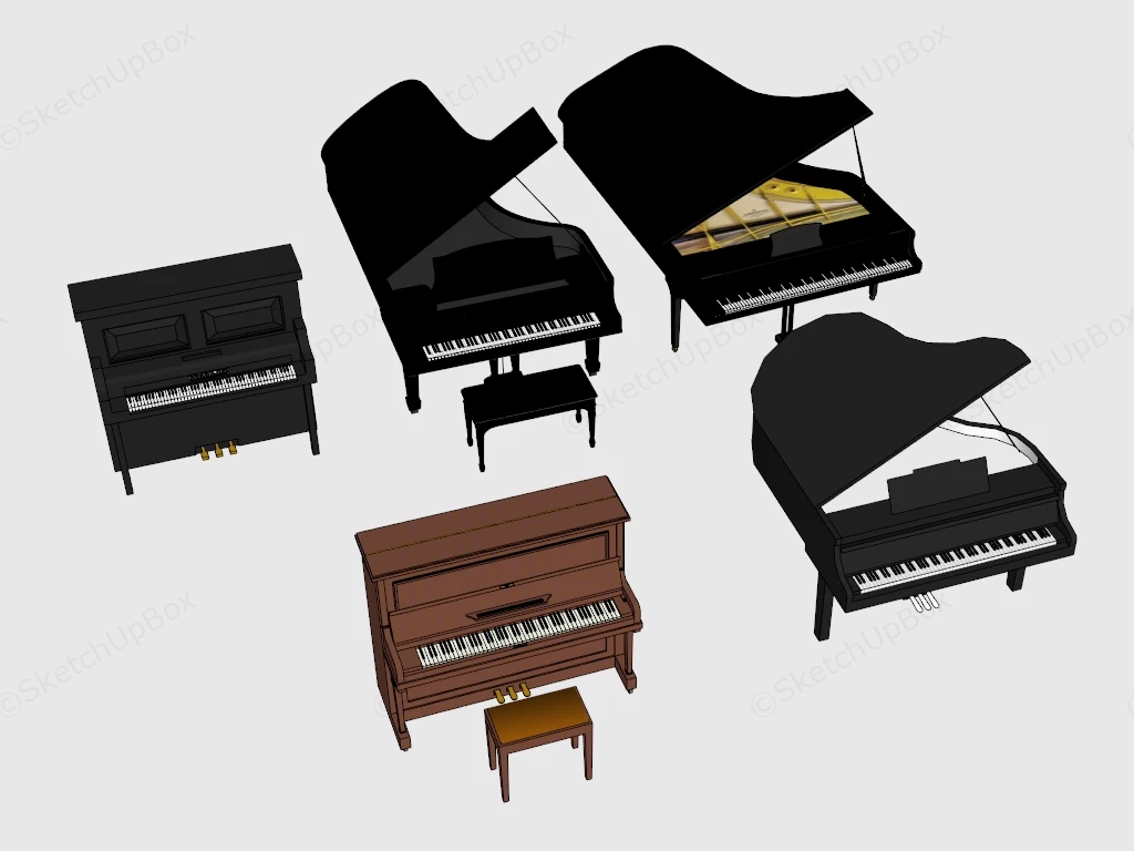 Modern Pianos sketchup model preview - SketchupBox