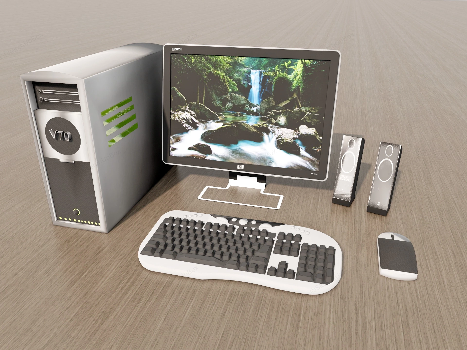 Desktop Computer Set sketchup model preview - SketchupBox