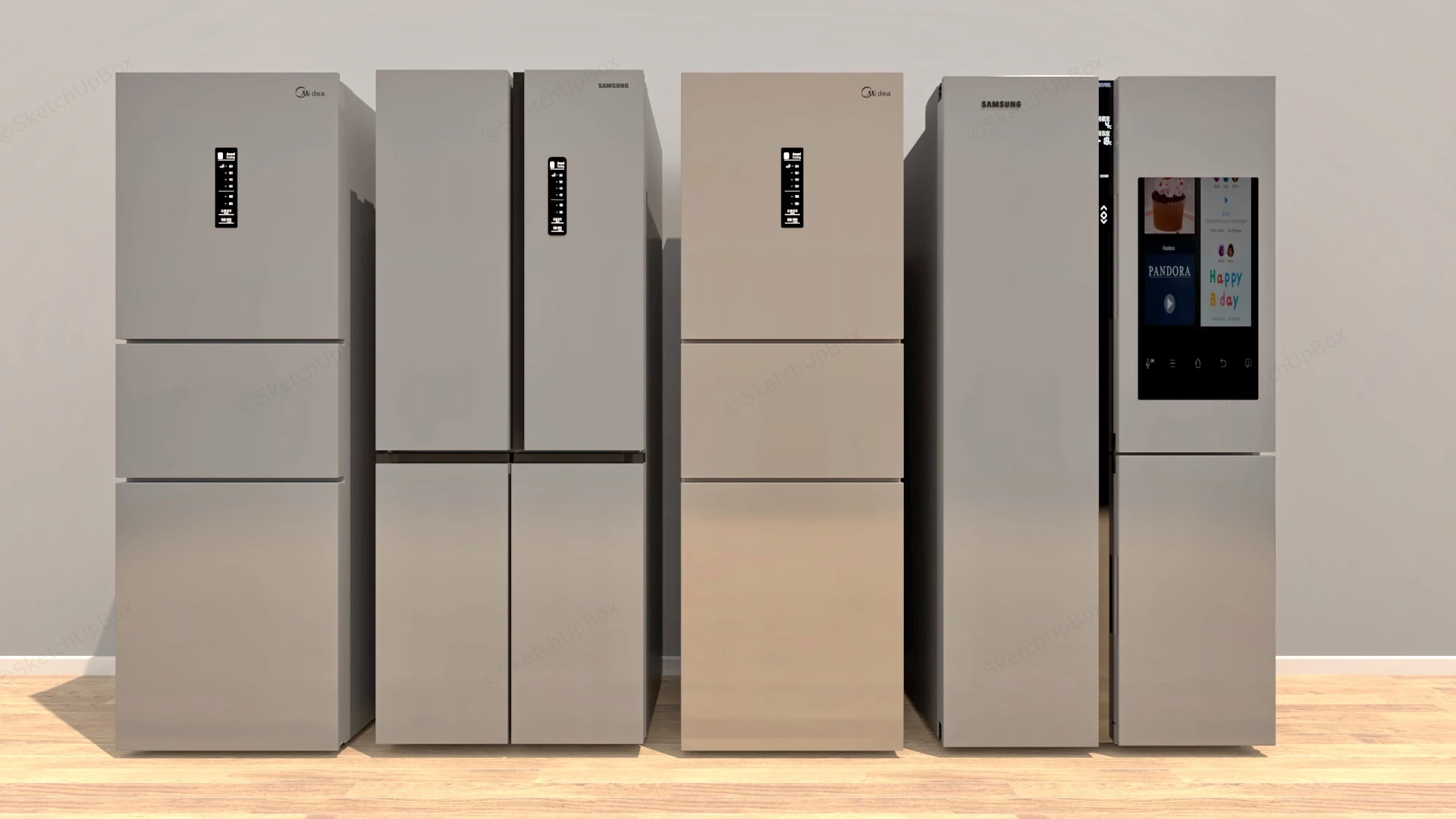 Samsung And Midea Refrigerators sketchup model preview - SketchupBox