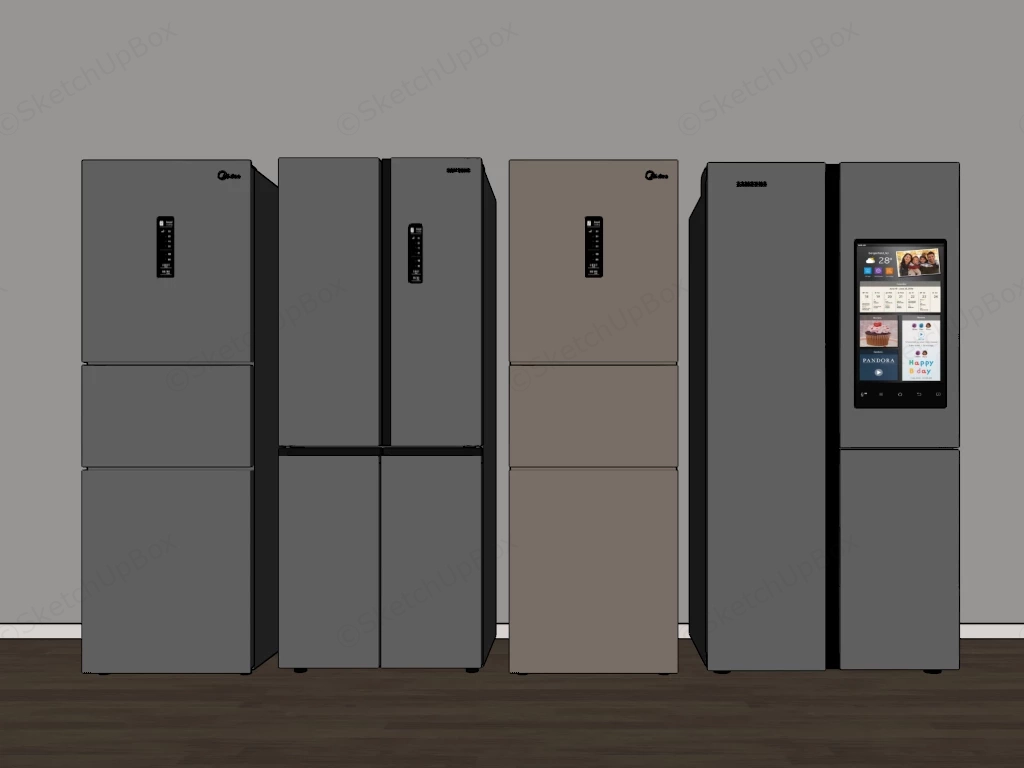 Samsung And Midea Refrigerators sketchup model preview - SketchupBox