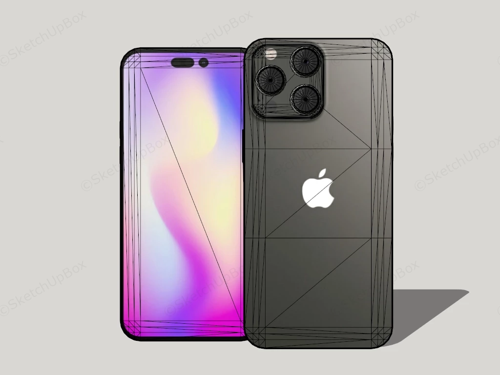 Apple IPhone 14 sketchup model preview - SketchupBox