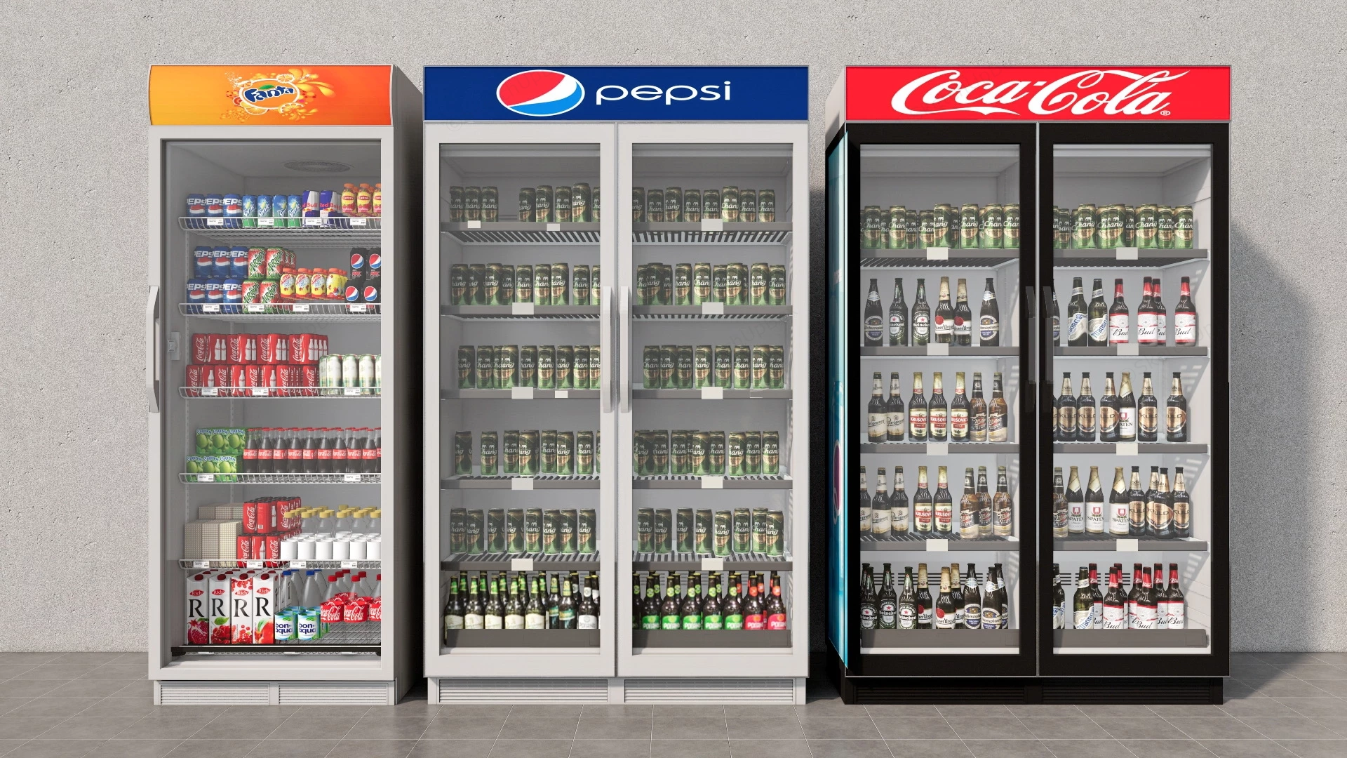 Commercial Display Refrigerators sketchup model preview - SketchupBox