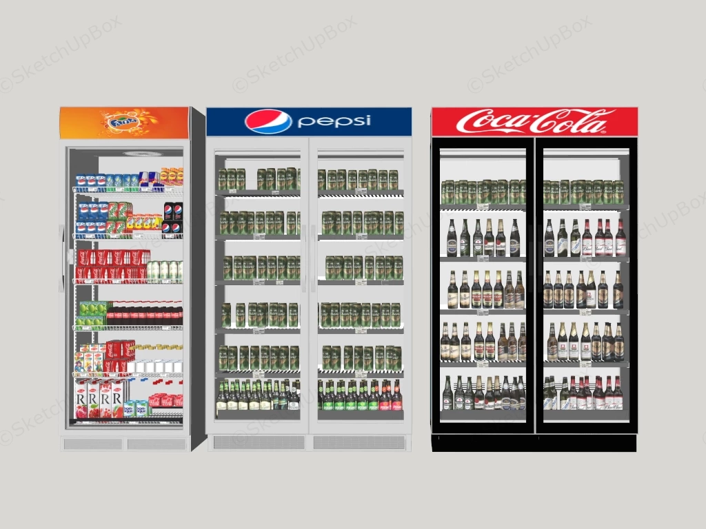 Commercial Display Refrigerators sketchup model preview - SketchupBox