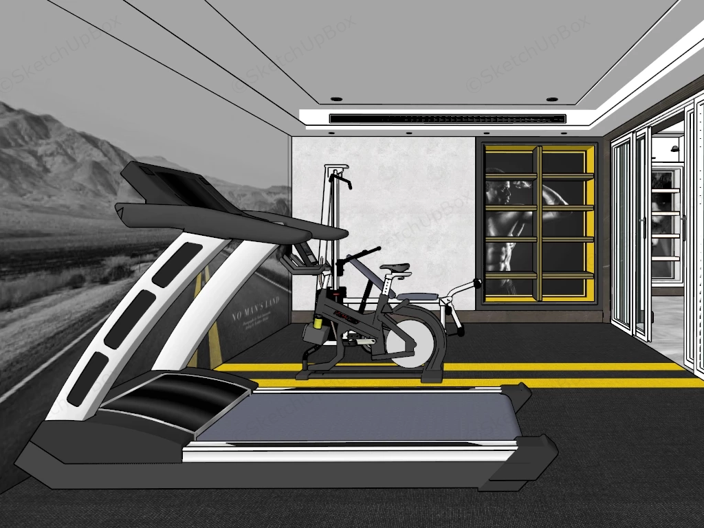 Home Gym Design sketchup model preview - SketchupBox