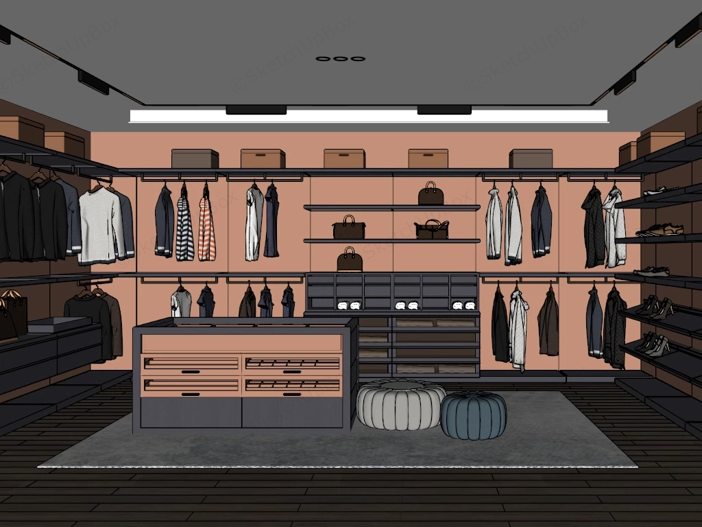 Luxury Closet Dressing Room sketchup model preview - SketchupBox