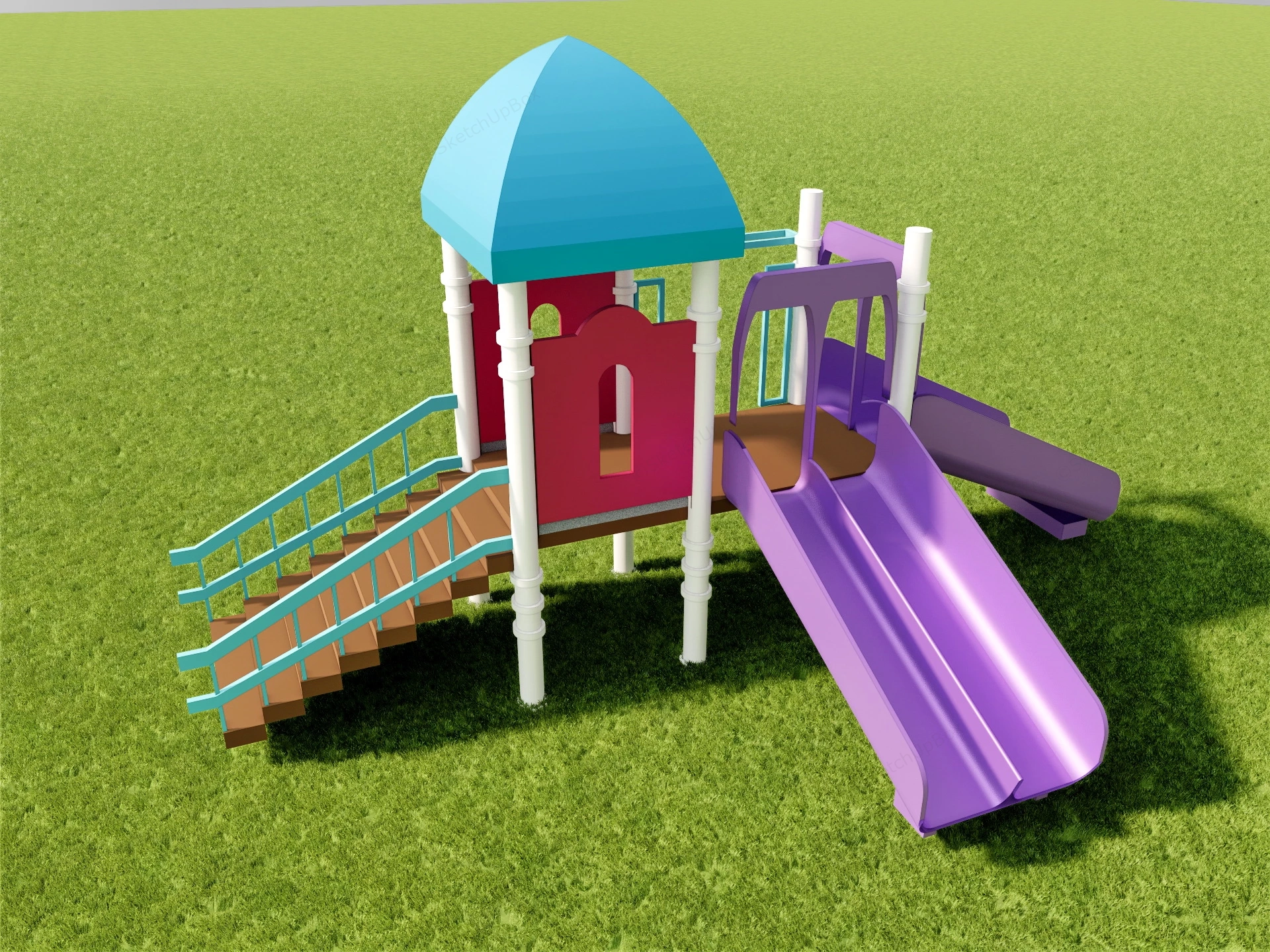 Backyard Playground Slides sketchup model preview - SketchupBox