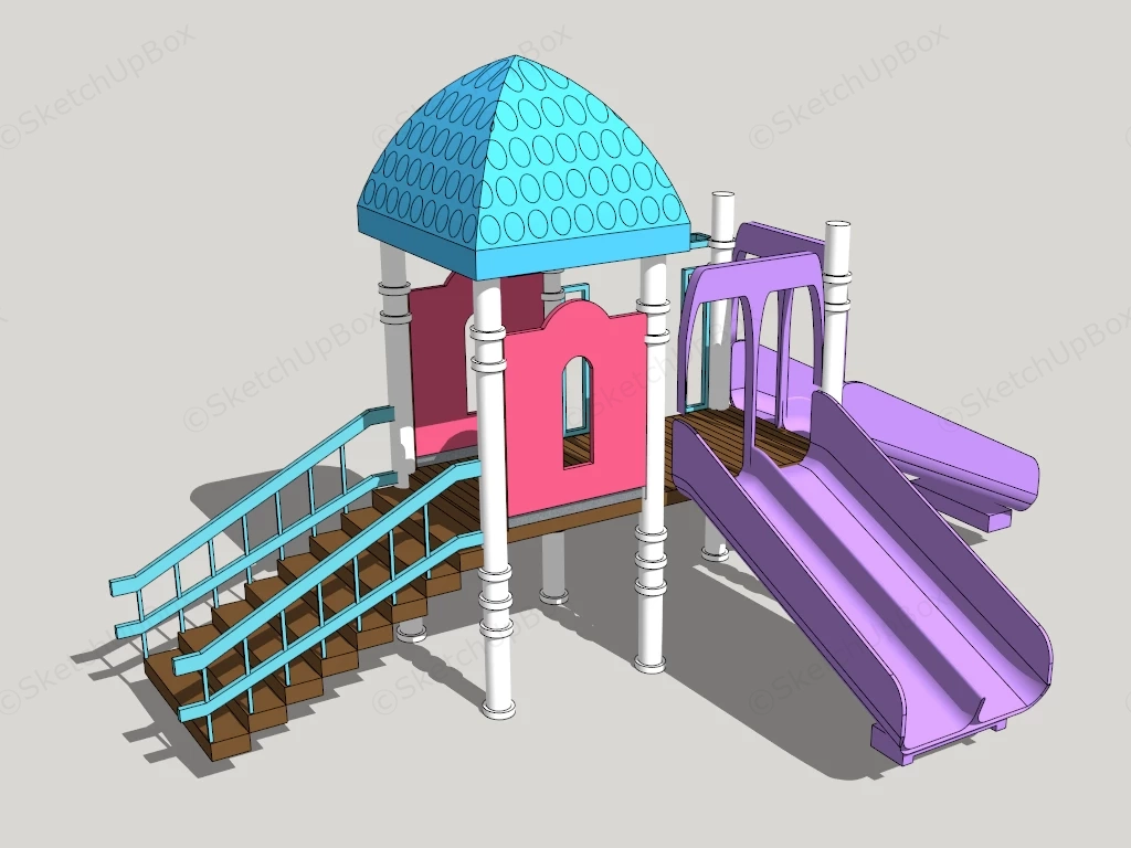Backyard Playground Slides sketchup model preview - SketchupBox
