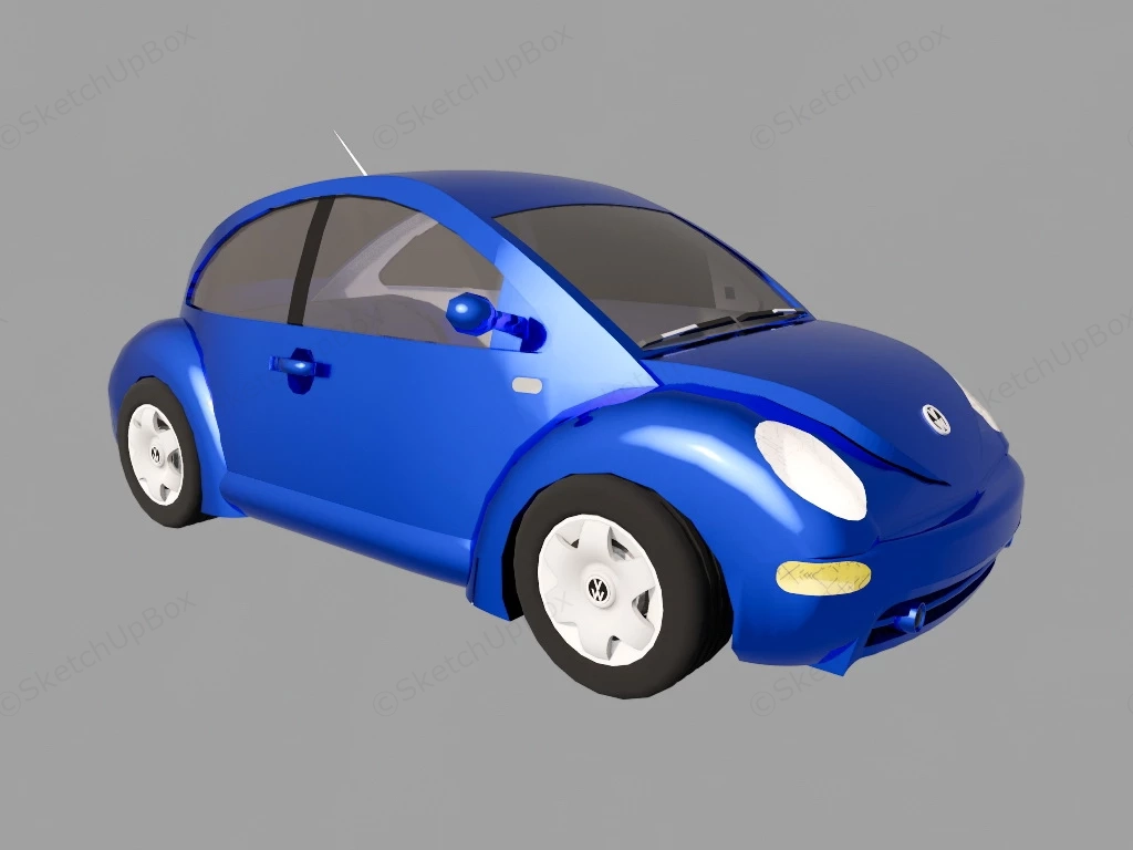 Blue VW Beetle sketchup model preview - SketchupBox