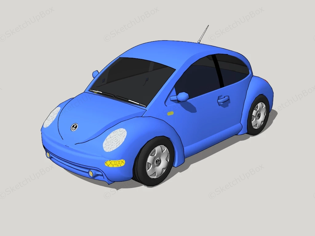Blue VW Beetle sketchup model preview - SketchupBox