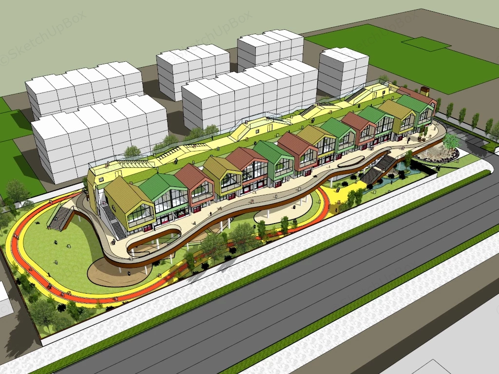 Kindergarten School Building Design sketchup model preview - SketchupBox
